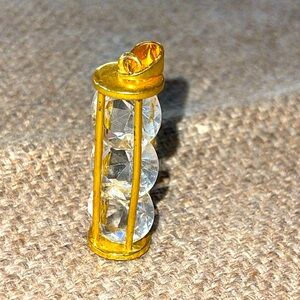 Glass crystal pendant approximately 1” x 2 1/2” long